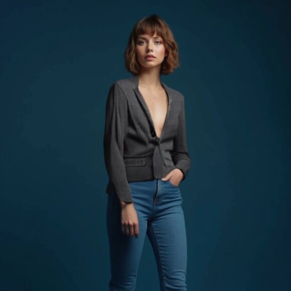 ❤️Network Black Blazer Jacket S - Picture 1 of 11